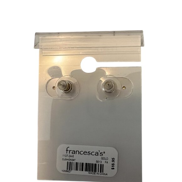 NWT Francesca's Quilted Heart Earrings - Picture 2 of 2